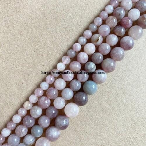 Genuine Semi-precious Natural A Quality Madagascar Purple Rose Quartz Stone Round Loose Beads 6 8 10mm For Jewelry Making DIY