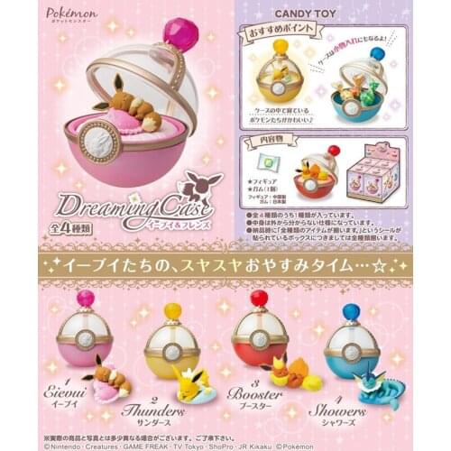 Pokemon CANDY TOY Eevee Flareon Vaporeon Dreaming Case Cute Action Figure Model Toys