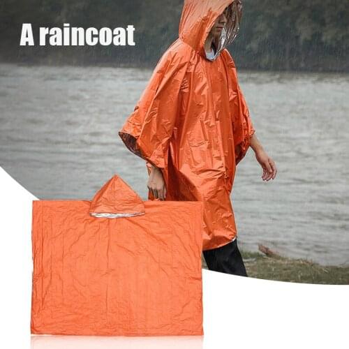 Portable Emergency Raincoat Double Sided Reflective Material Wear Resistant Insulation Waterproof Outdoor Camping Tools XR-Hot