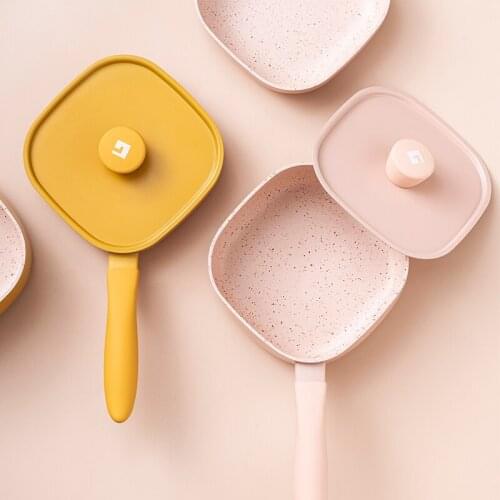 850/1500ml Square Non-stick Frying Pan Egg Pan With Lid Pancake Kitchen Milk Soup Pot Use For Gas Cooker Induction