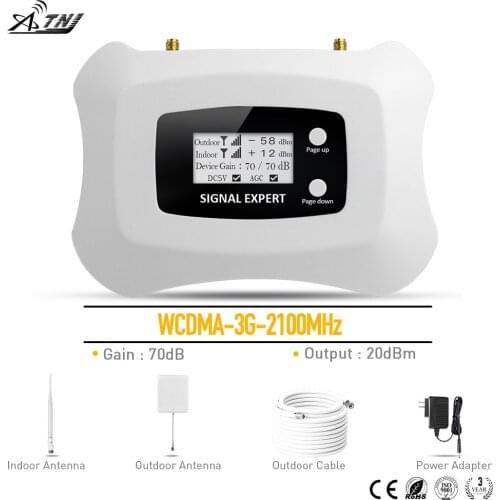 2020 Full Intelligent LCD display 3G 2100MHz signal Repeater cellular signal booster amplifier work for Russia..etc Asia,Europe