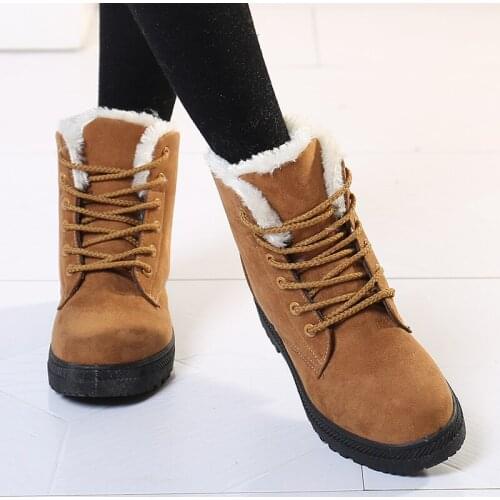 Women Boots Plus Size 2019 Snow Boot For Women Winter Shoes Heels Winter Boots Ankle Botas Mujer Warm Plush Insole Shoes Woman