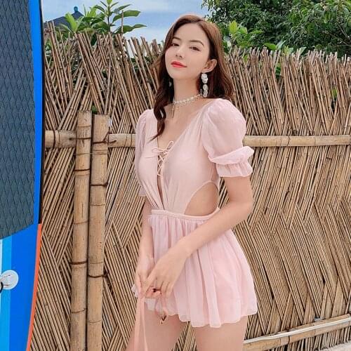 Swimsuit Separate Swimsuits Bikini Girls Woman Two Piece New Women Skirt Pants Short Long Sleeve Sexy Lace Cut Swim Wear