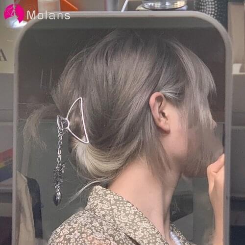 Molans New Retro Hair Claws for Women Girls Metal Hair Crab Clamps Butterfly Hairpin Chain Barrettes Hair Clip Hair Accessories