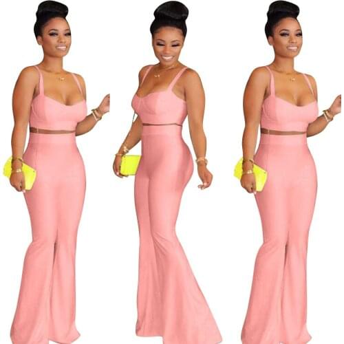 2020 Women Sets Summer Tracksuits Strap Top+Pants Suit Two Piece Set Night Club Party Elegant Sporty Casual 2 pcs Street