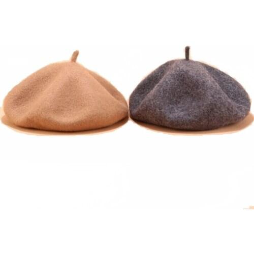 LVYI012 Winter Women Casual Wool Beret Cap Adjustable Beret Hat New Girl Artist Pumpkin Hat