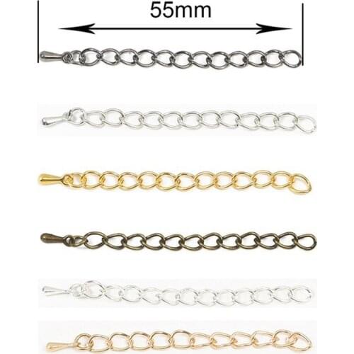 10 Pcs 5.5CM Tone Extended Extension Metal Tail Chain Lobster Clasps Connector Jewelry Making Bracelet Necklace Diy Water Dropn