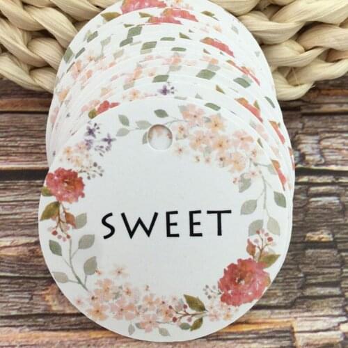 100pcs/4cm/Packaging Label Brown Kraft /black/white Paper Tags/ DIY round Label Wedding Gift Decorating Tag for gift box