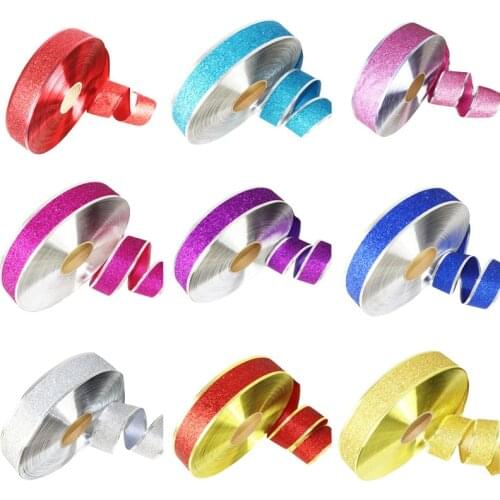 2 Yard Handmade Silver Metallic Glitter Ribbons For DIY Crafts Sewing Fabric Christmas Party Wedding Supplies Gift Wrap 50mm
