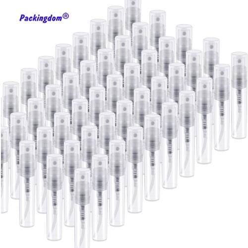 50pcs Spray Bottle Perfume Atomizer Sample Packaging Containers Mini Empty Clear Refillable Plastic Cosmetic Sprayer Bottles 3ml