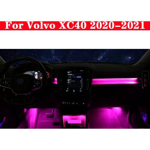 64 Colors Update Set For Volvo XC40 2020-2021 Screen Control Decorative Ambient Light LED Atmosphere Lamp illuminated Strip