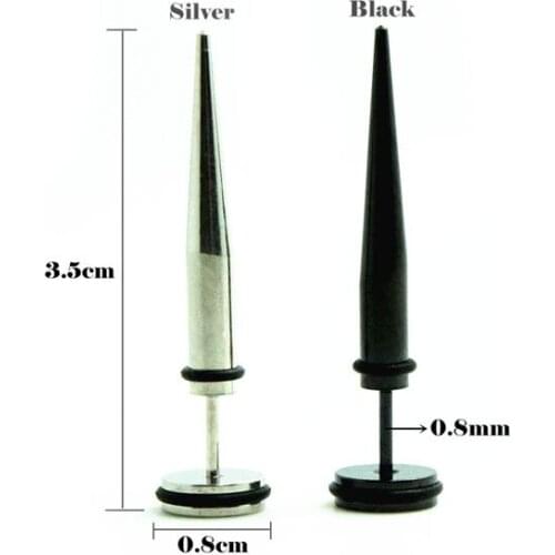 8mm new style Sell Fashion Rock Punk Hip Hop Titanium Stainless Steel Black Steel Color Spike Men Stud Earrings For Men