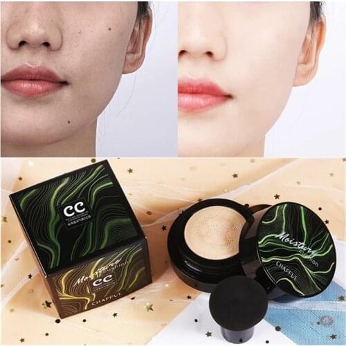 BB Air Cushion Foundation Mushroom Head CC Cream Concealer Whitening Make Up Cosmetic Waterproof Brightening Face Base Tone