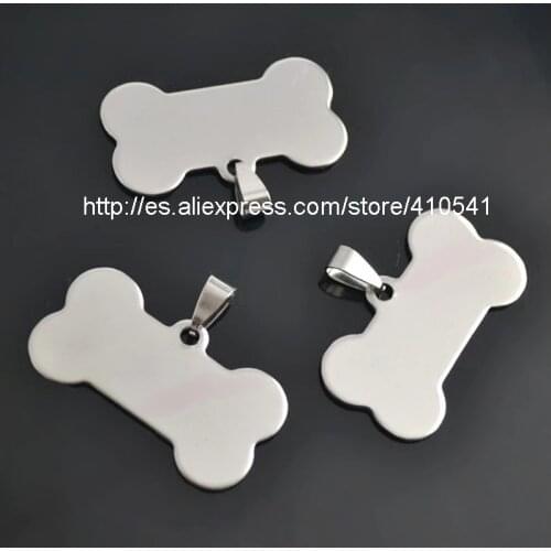Free Shipping 316L Stainless Steel Pet Tags Stainless Steel Bone/Round/Clover/Heart Shaped Dog Name Tags 120Pcs/Lot Pet ID Tag