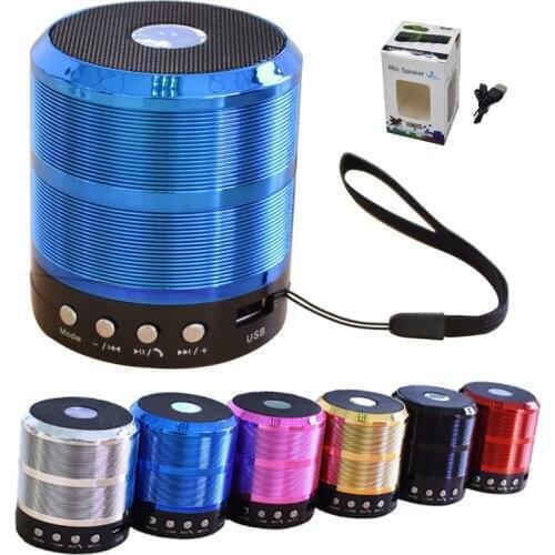 50 PCS a lot WS887 Wireless Bluetooth Speaker Portable Mini Metallic subwoofer Super Bass suppord TF-card for Android ios