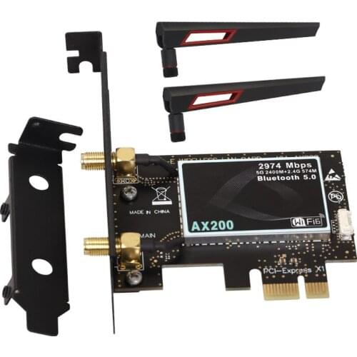 AX200 Network Card PCI-Express Dual band 2400Mbps Wifi 6 AX200NGW PCI-E 1X Wireless Adapter 2.4G/5Ghz 802.11ac/ax Bluetooth 5.0