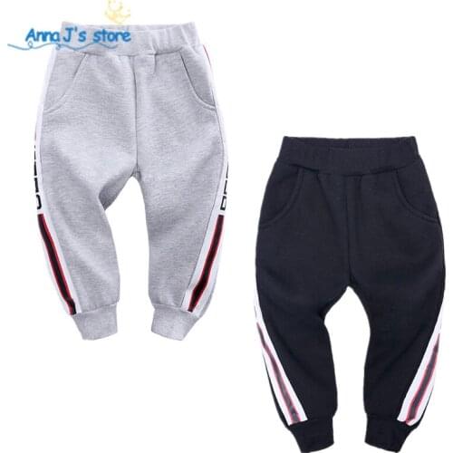 NZ298 Boys pants plus thin velvet pants childrens sports pants winter autumn new 1-10T boys girls trousers warm to wear outside