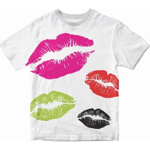 New 3D printed mens and womens T-shirt lips temptation top short-sleeved round neck summer childrens T-shirt