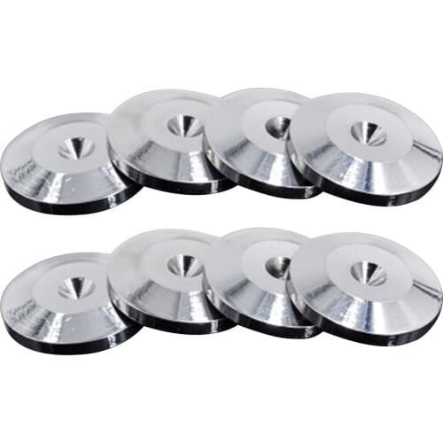 Gosear 8pcs HiFi Speaker Pure Copper Spikes Pads Speaker Box Isolation Floor Stand Feet Cone Base Pad Silver