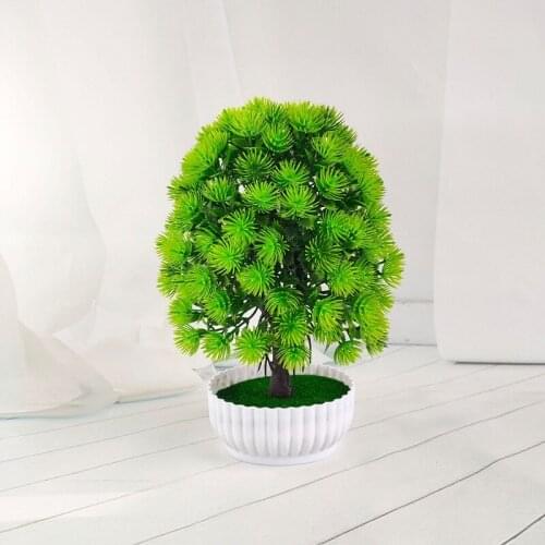Artificial pot culture fakw Greeting Pine Artificial flowers furnishing articles home decoration simulation bonsai