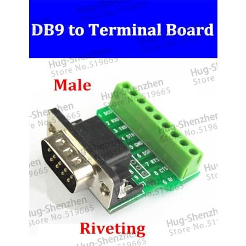 High quality DB9-G1 riveting DB9 DR9 male to terminal DB9-G1 Male head turn terminal board 100pcs/lot