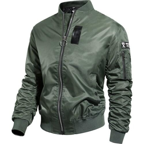 Autumn Men Jacket Military Spring Basball Jaqueta Solid Color Big Size Loose Outwear Student Young INS Hot Male Clothing C2740