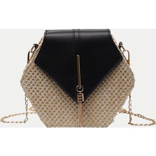 Summer Fashion Women Shoulder Bags Handmade Straw Crossbody Small Messenger Bag Travel Beach Tassel Handbag Purse