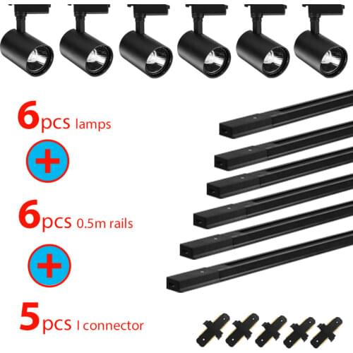 LED Track Light Spotlights 12W 20W 30W 40W Adjustable COB Ceiling Rail Lamp Home Living Room Shop Store Lighting Fixtures 220V