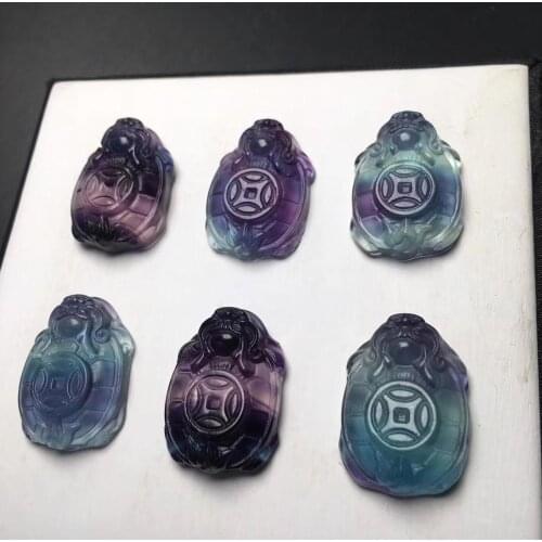 Natural fluorite tortoise pendant small size 25*17mm