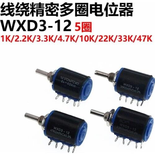 New WXD3-12 1K 2.2K 3.3K 4.7K 10K 22K 33K 47K Ohm Wirewound Potentiometer