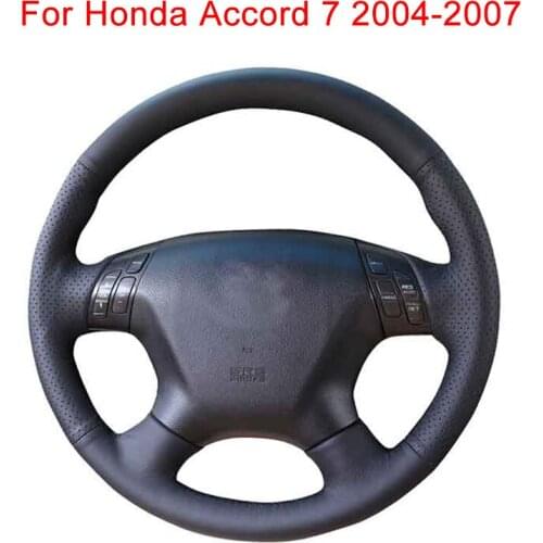 Customize Car Steering Wheel Cover For Honda Accord 7 2004-2007 Leather Braid For Steering Wheel