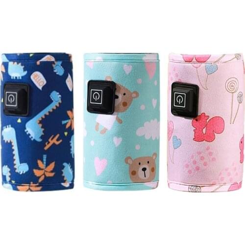 Portable USB Baby Bottle Warmer Travel Milk Warmer Infant Feeding Bottle Heated Cover Insulation Thermostat Food Heater