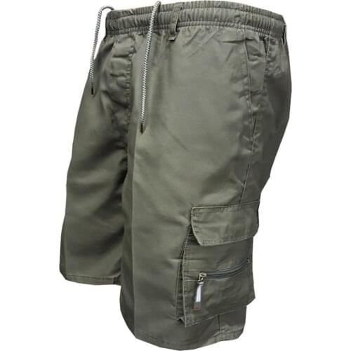 Casual Summer Men Classic Tactical Shorts Outdoor Solid Color Multi-pockets Drawstring Baggy Cargo Shorts Pants Cargo Shorts