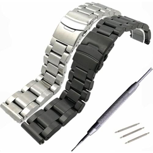 High Quality 22 24 26 mm Solid Stainless Steel Watchband Bracelet Watches Bnad Strap Accessories + Tool