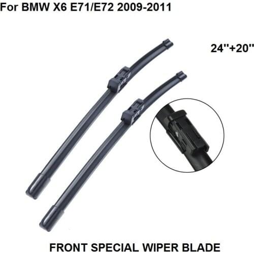 Car Front Special Wiper blades For BMW X6 E71/E72 2009-2011 24''+20'' High Quality Iso9001 Natural Rubber Clean Front Windshield