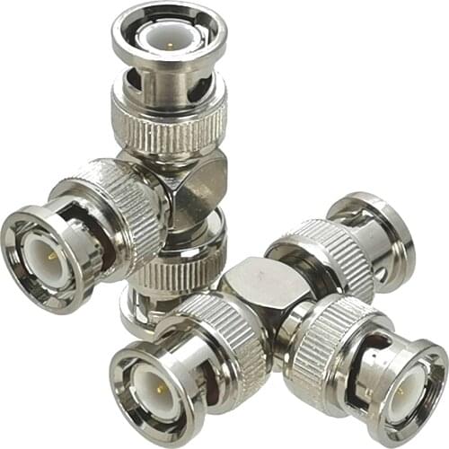1Pcs BNC Male plug to 2x BNC Male T Splitter RF Adapter Connector Coaxial High Quanlity