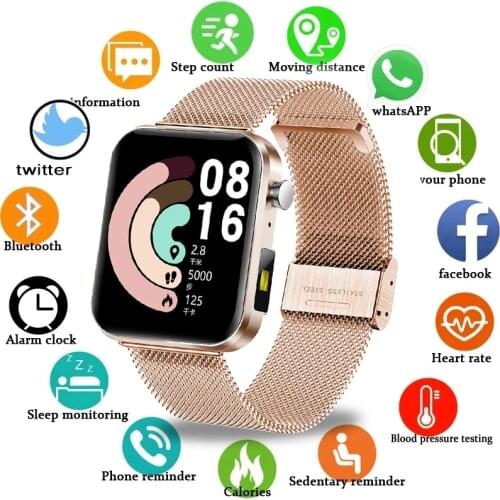 New 1.69 inch Screen Smart Watch Mens Fitness Tracker Healthy Blood Pressure Clock Womens Smartwatch For Hauwei Xiaomi phone