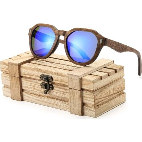 High Quality Retro Mens Sunglasses Polarized Black Walnut Wood Mirror Sun Glasses For Women Designer Shades Handmade