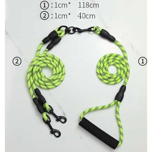 Luminous Strap For Dog Rope Accessories For Large Dogs Luxury Double Dog Leash Training Leash Round Nylon Braid Foam Handle