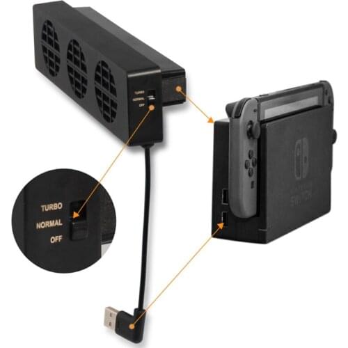 DC 5V 3-Fan External Super USB Cooling Fan Cooler For Nintendos Switch Console