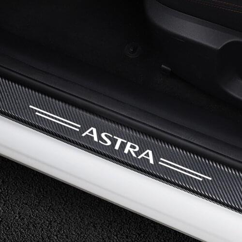 4PCS Car Door Threshold Scuff Plate Door Sill Protector Stickers For Opel Astra J H G K Auto Door Entry Pedal Guards Accessories