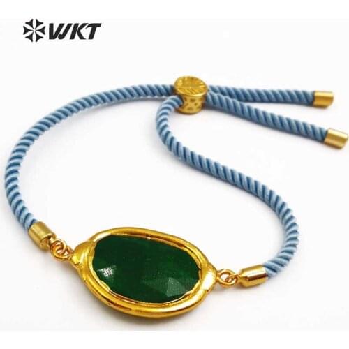 WT-B401 WKT Wholesale Fashion Design Natural Nylon Faceted Bracelet Round Shape For Lady Decorate Generous Bracelet
