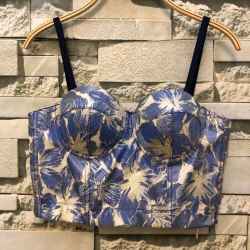 Women Autumn Sexy Fashion Print Camis Lady Sleeveless Party Club NIght Dance Bustier Crop Tops Padded Camis