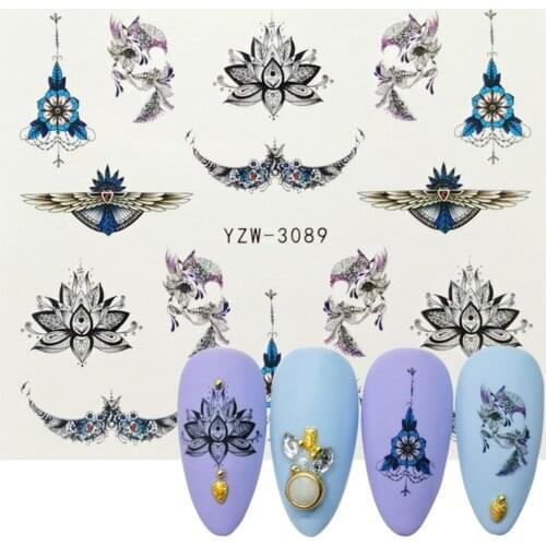 Hot Small Sexy Indian Pattern Watermark Nail Art Sticker Tattoo Kid Women Finger Art Sliders Decorations Water Transfer Decal