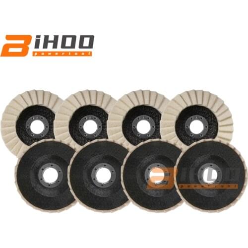 10pcs 5 Inch Wool Buffing Pads Buffing Angle Grinder Wheel Felt 125mm Polishing Disc Pad Set Useful Abrasive Tools