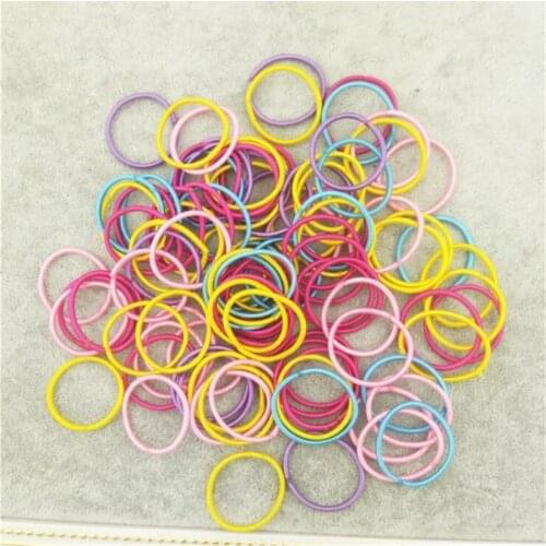 100PCS Cute Colorful Nylon Small Elastic Hair Rubber Bands Accessories For Girls Kids Children Scrunchie Hair Rope Ring Headwear