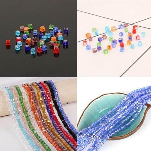 2/3/4/6/8mm Square Facet Rondelle Glass Beads Jewelry Making DIY Crystal Spacer Beads For Bracelets Mix Loose Bead Wholesale