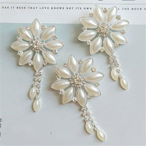 2pcs/lot Pearls Rhinestone Pendants Buttons Sew for Clothing Diy Handmade Hair Necklace Brooch Hair Bow DIY Jewelry Accessories
