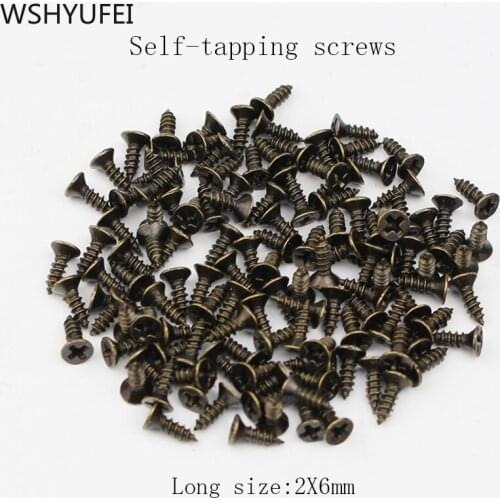 200pcs/lot Hardware Green Bronze Self-tapping Screws Small Special Antique Flat Cross Small Screw Screw Iron Free Shipping
