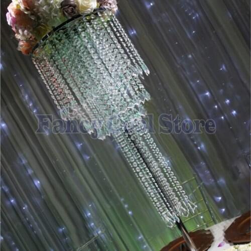 80cm Tall Crystal Table Centerpieces Flower Stand 5 tier Table Chandelier Wedding Props